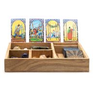 Boîte à Tarot à Quatre Sections avec Support de Cartes