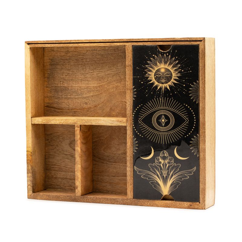 Boîte à Tarot à Quatre Sections avec Support de Cartes