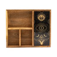 Boîte à Tarot à Quatre Sections avec Support de Cartes