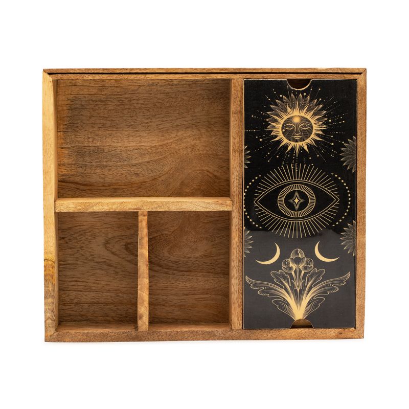 Boîte à Tarot à Quatre Sections avec Support de Cartes