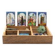 Boîte à Tarot à Quatre Sections avec Support de Cartes