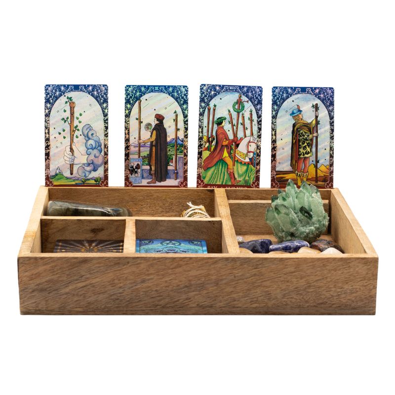 Boîte à Tarot à Quatre Sections avec Support de Cartes