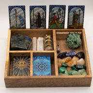 Boîte à Tarot à Quatre Sections avec Support de Cartes