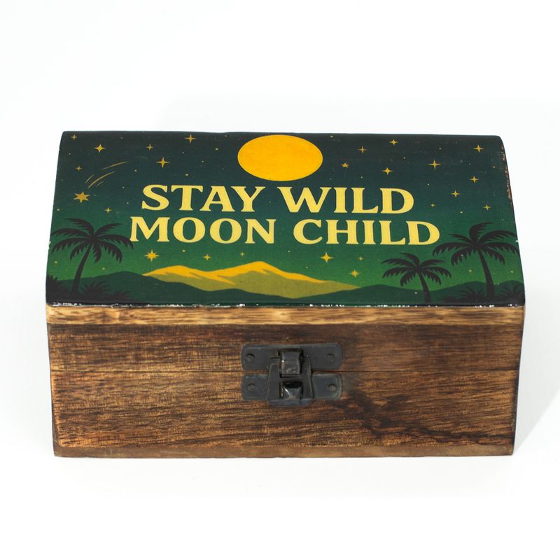 Boîte Moyenne Émaillée - "Stay Wild Moon Child"