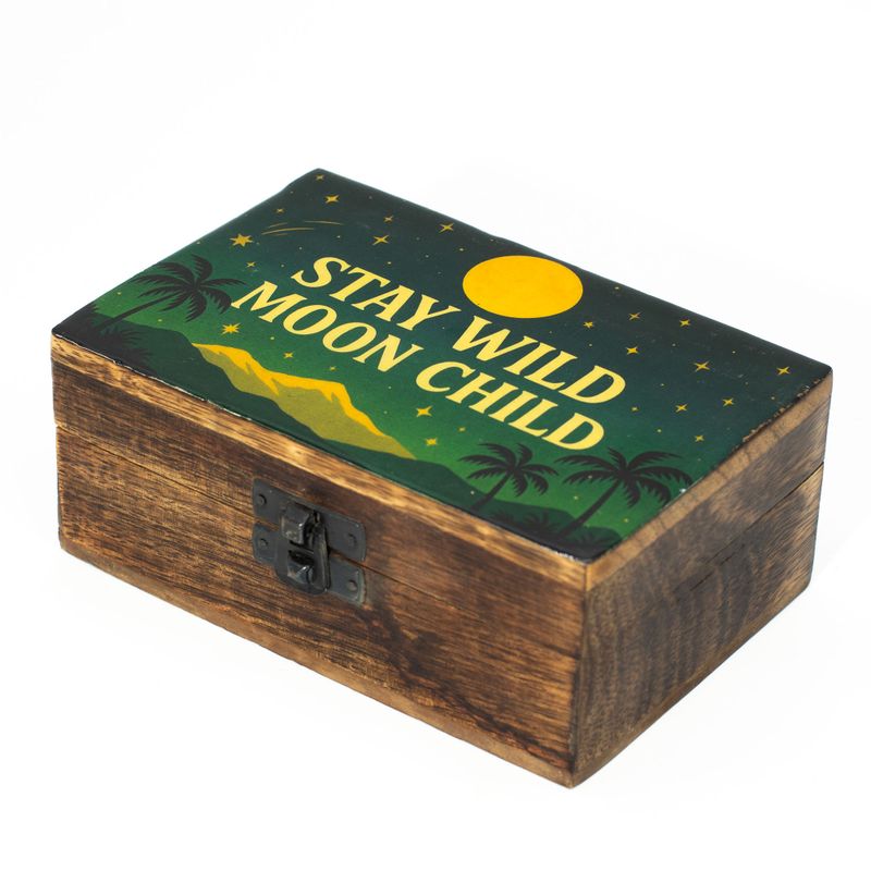 Boîte Moyenne Émaillée - "Stay Wild Moon Child"