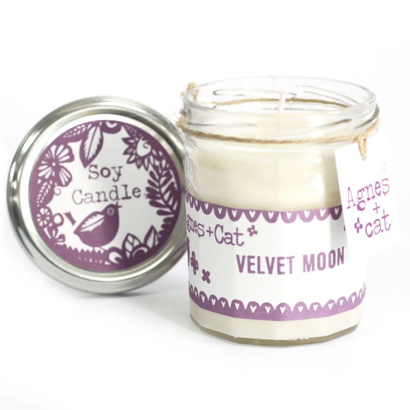 Bougie en Pot de Confiture à la Cire de Soja 220gr - Velvet Moon