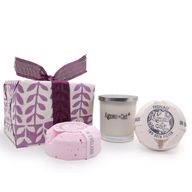 Coffret Cadeau – Pierre de Lune (Bougie) + Provence & Thé et Roses (Galets Effervescents)