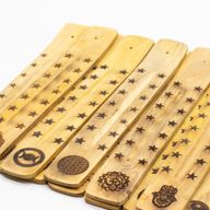 Porte-Encens en Bois de Manguier Naturel - Designs Ésotériques Variés