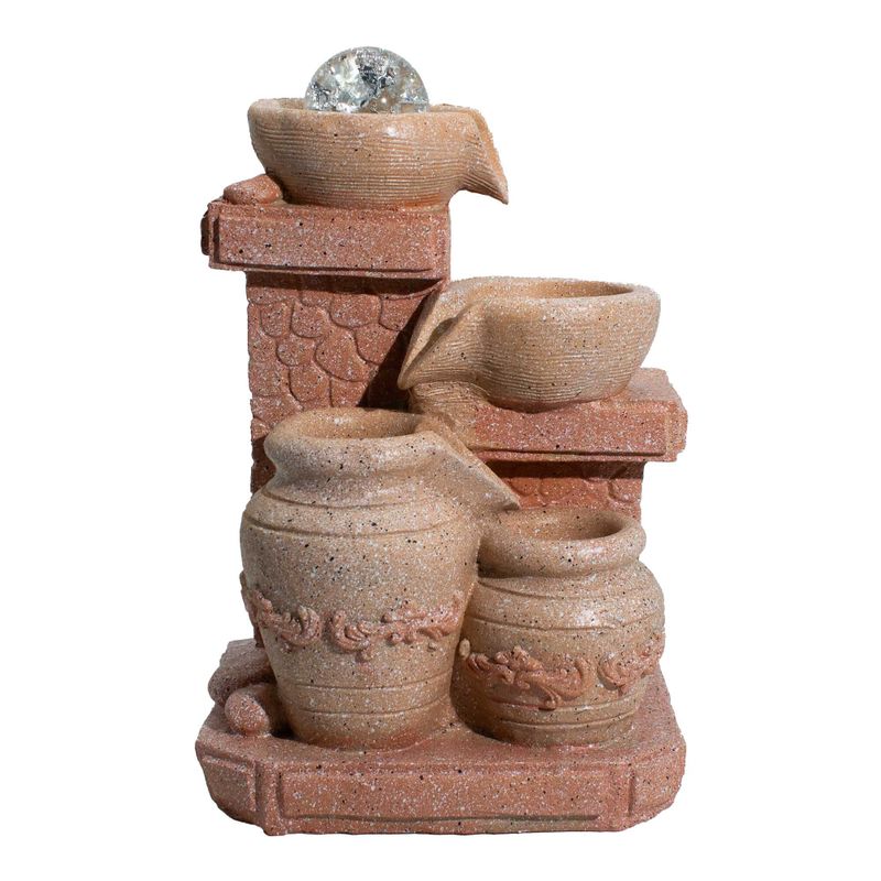 Fontaine de Table - 19x14x27 cm - Pots Cascadants Style Méditerranéen