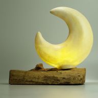 Lampe DriftGlow – Abat-Jour Demi-Lune Fissuré – Gris