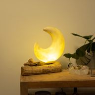 Lampe DriftGlow – Abat-Jour Demi-Lune Fissuré – Gris