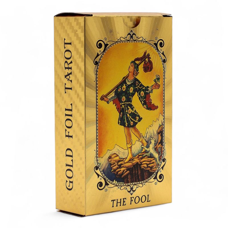Jeu De Cartes De Tarot Avec Dorure Bleue Et Dorée – Œil Qui Voit Tout – Avec Livret