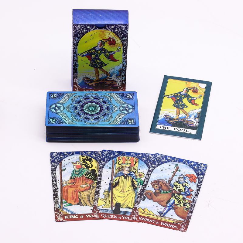 Jeu De Cartes De Tarot Avec Dorure Bleu – Mandala – Avec Livret