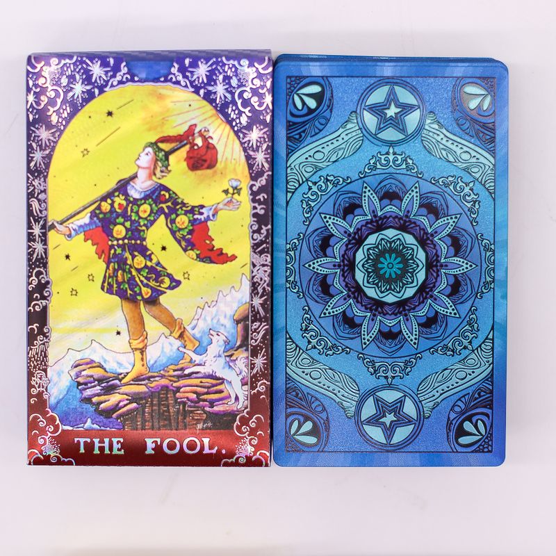 Jeu De Cartes De Tarot Avec Dorure Bleu – Mandala – Avec Livret