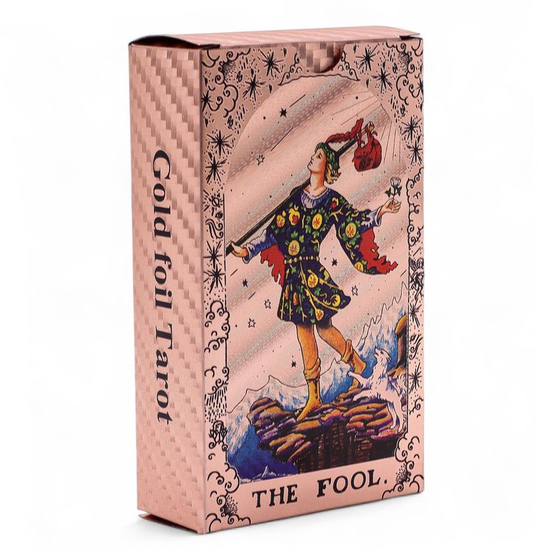 Jeu de Cartes De Tarot Avec Dorure Rose - Phases de La Lune - Avec Livret