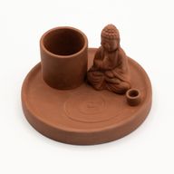 Plaque d’Encens Multi-Usage Bouddha – Style Terre Cuite Naturelle