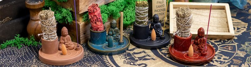 Plaque d’Encens Multi-Usage Bouddha – Style Terre Cuite Naturelle