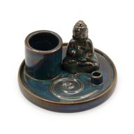 Plaque d’Encens Multi-Usage Bouddha – Céramique Bleue