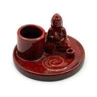 Plaque d’Encens Multi-Usage Bouddha – Céramique Rouge Doux