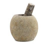 Mortier & Pilon Décoratifs en Pierre de Rivière Naturelle – Grand (env. 15x12 cm)
