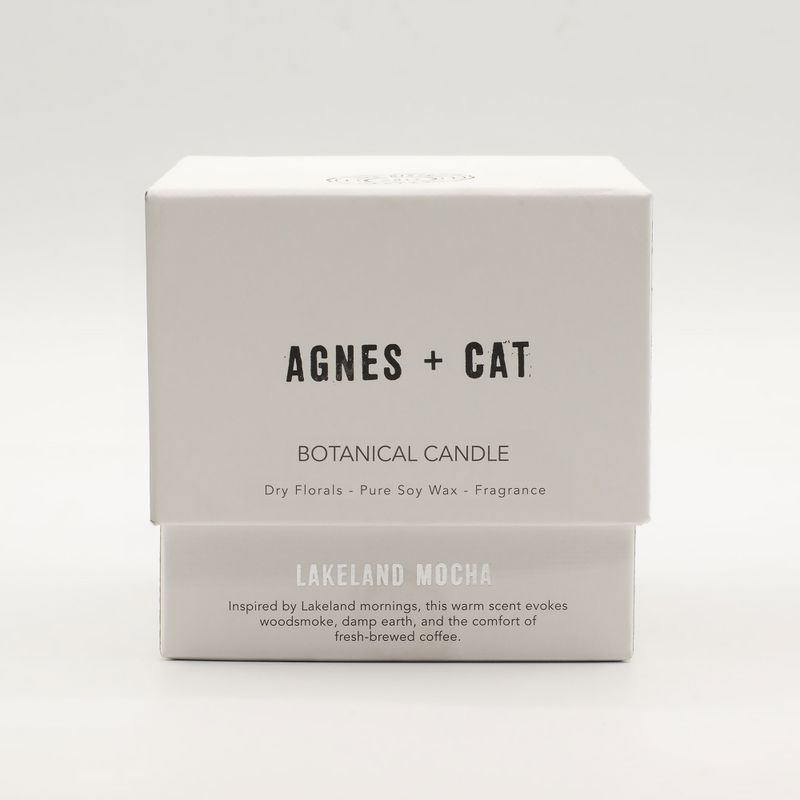 Bougie Végétale à la Cire de Soja Agnes + Cat – Mocha du Lakeland