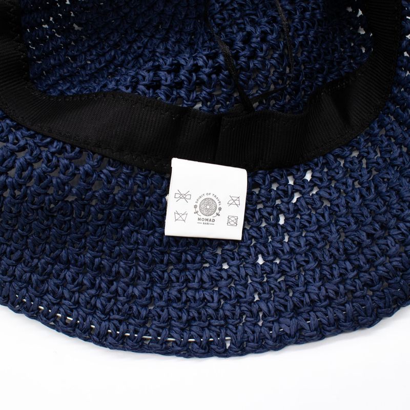 Chapeau De Soleil En Paille – Bleu Marine