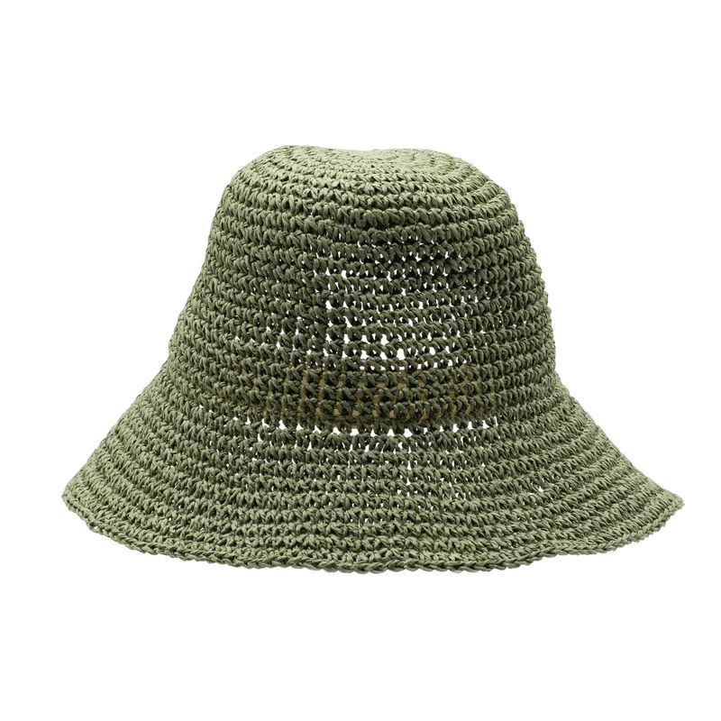 Chapeau De Soleil En Paille – Vert Mousse