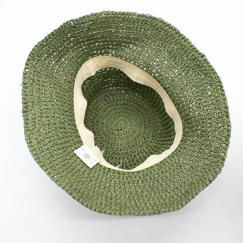 Chapeau De Soleil En Paille – Vert Mousse