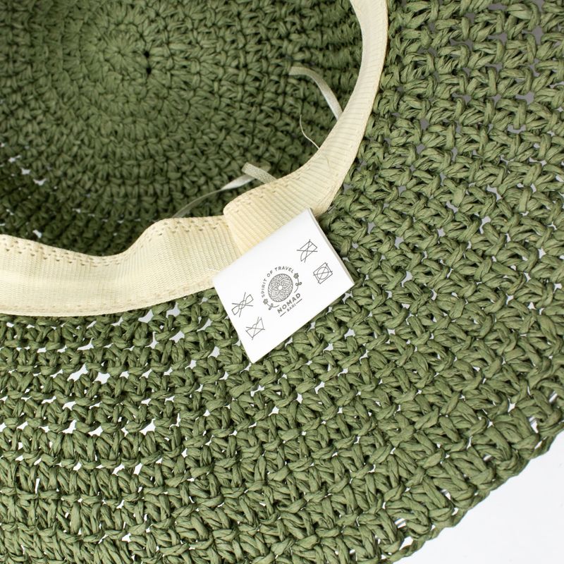 Chapeau De Soleil En Paille – Vert Mousse