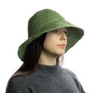 Chapeau De Soleil En Paille – Vert Mousse
