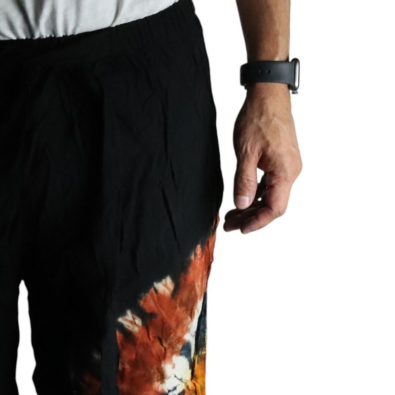 Pantalon De Détente Style Japonais - M - Chocolat noir / Orange