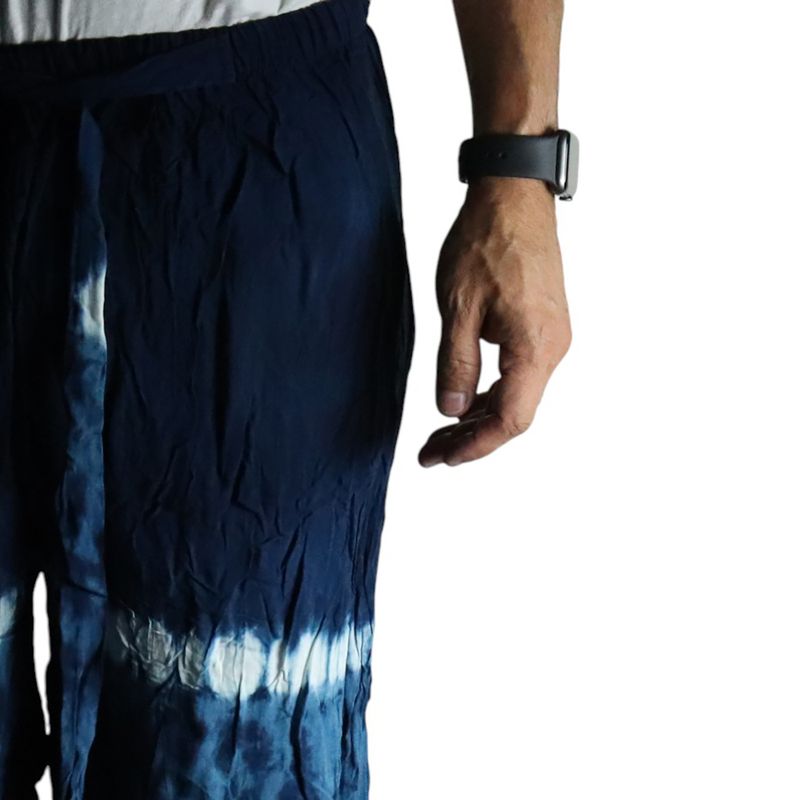 Pantalon De Détente Style Japonais - L - Bleu, Sarcelle / Orange