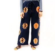 Pantalon De Détente Style Japonais - M - Bleu, Orange