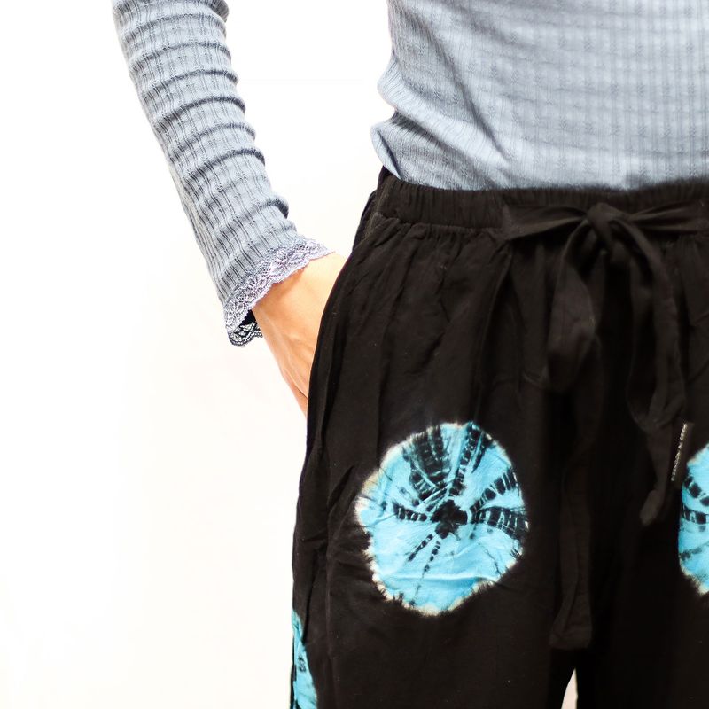 Pantalon De Détente Style Japonais - M - Noir, Bleu