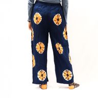 Pantalon De Détente Style Japonais - L - Bleu, Orange