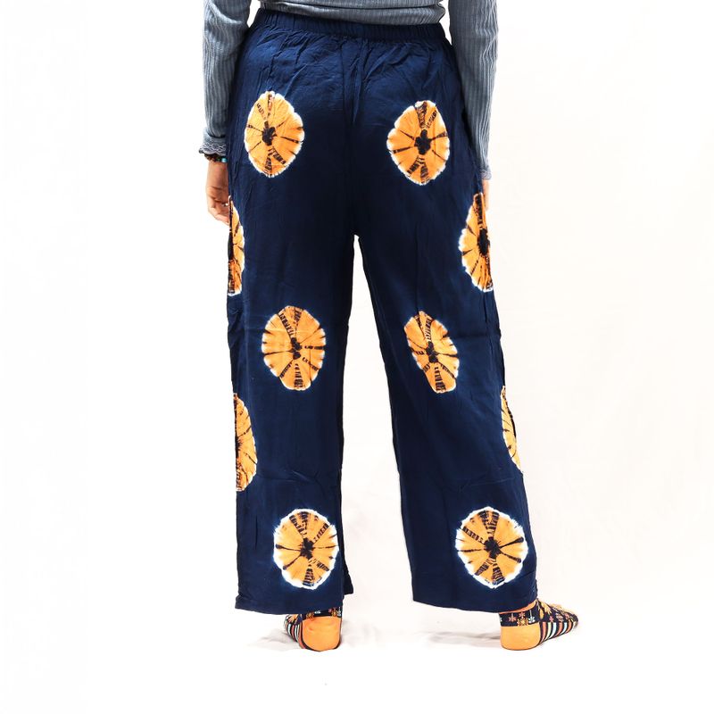 Pantalon De Détente Style Japonais - L - Bleu, Orange