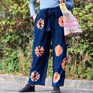 Pantalon De Détente Style Japonais - L - Bleu, Orange