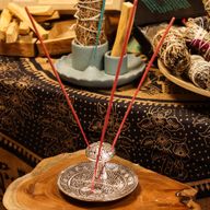 Porte-Encens Assiette Champignon Effet Argent