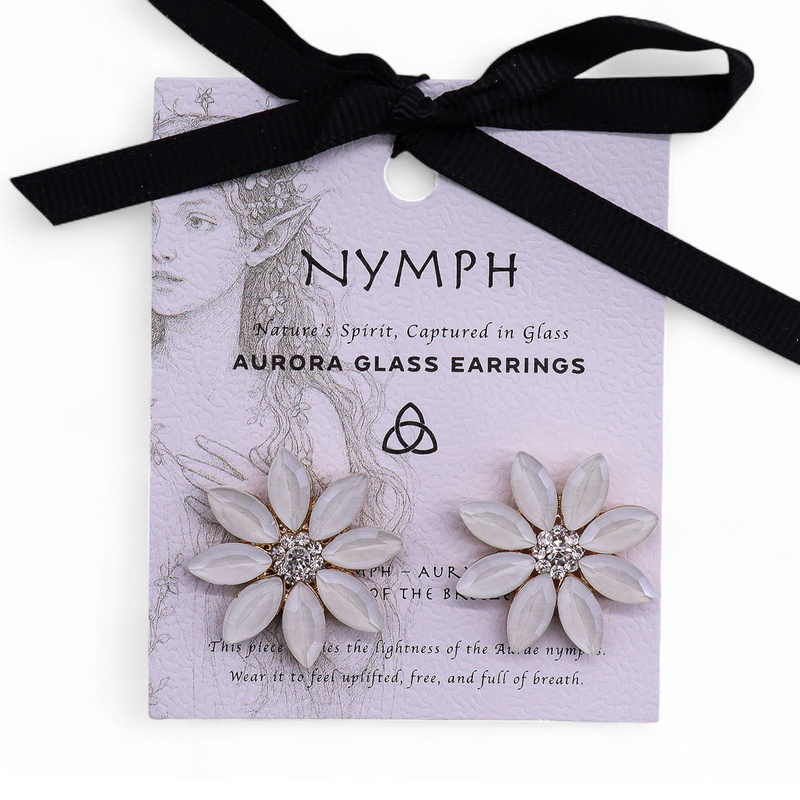 Boucles d’Oreilles Perles - Verre Vintage - Fleurs