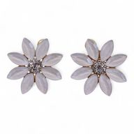 Boucles d’Oreilles Perles - Verre Vintage - Fleurs