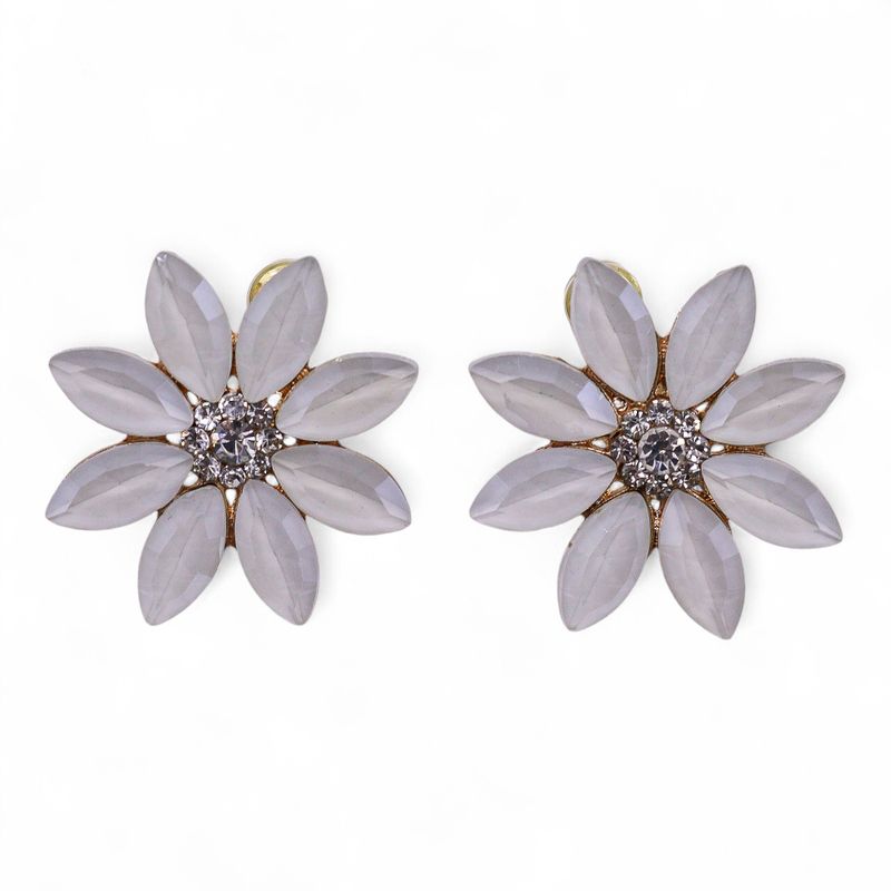 Boucles d’Oreilles Perles - Verre Vintage - Fleurs