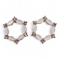 Boucles d’Oreilles Perles - Verre Vintage - Anneaux