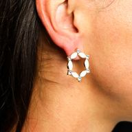 Boucles d’Oreilles Perles - Verre Vintage - Anneaux