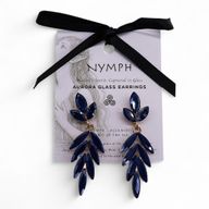 Boucles d’Oreilles Bleu Royal - Verre Vintage - Longues Gouttes