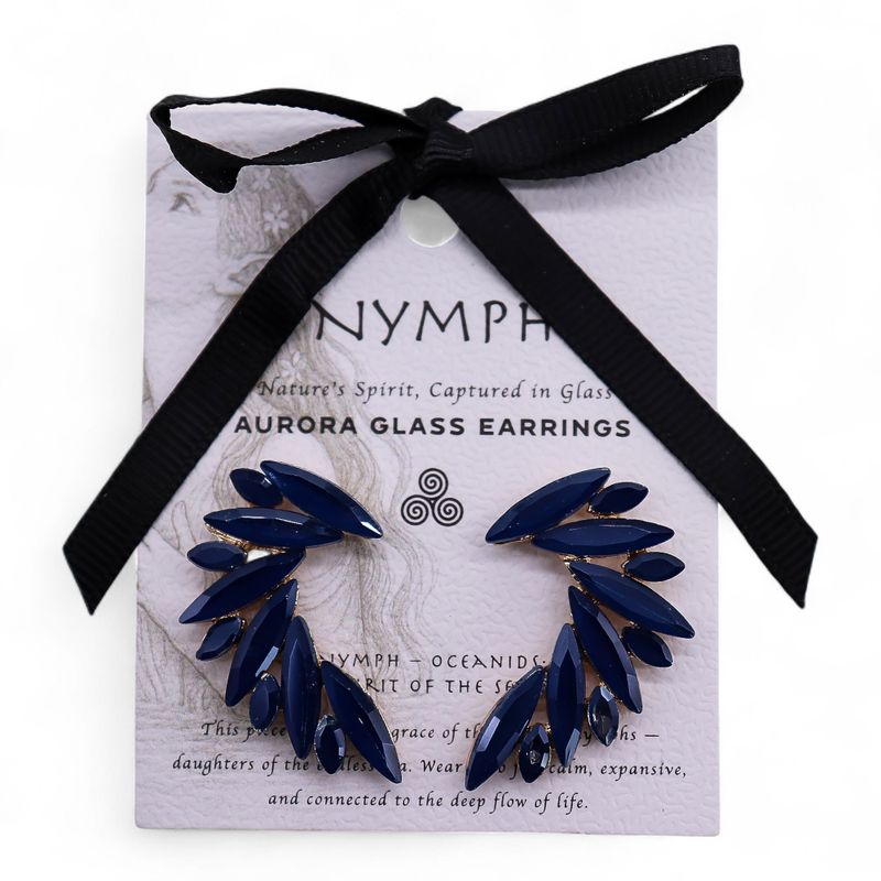 Boucles d’Oreilles Bleu Royal - Verre Vintage - Ailes d’Ange