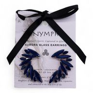 Boucles d’Oreilles Bleu Royal - Verre Vintage - Ailes d’Ange