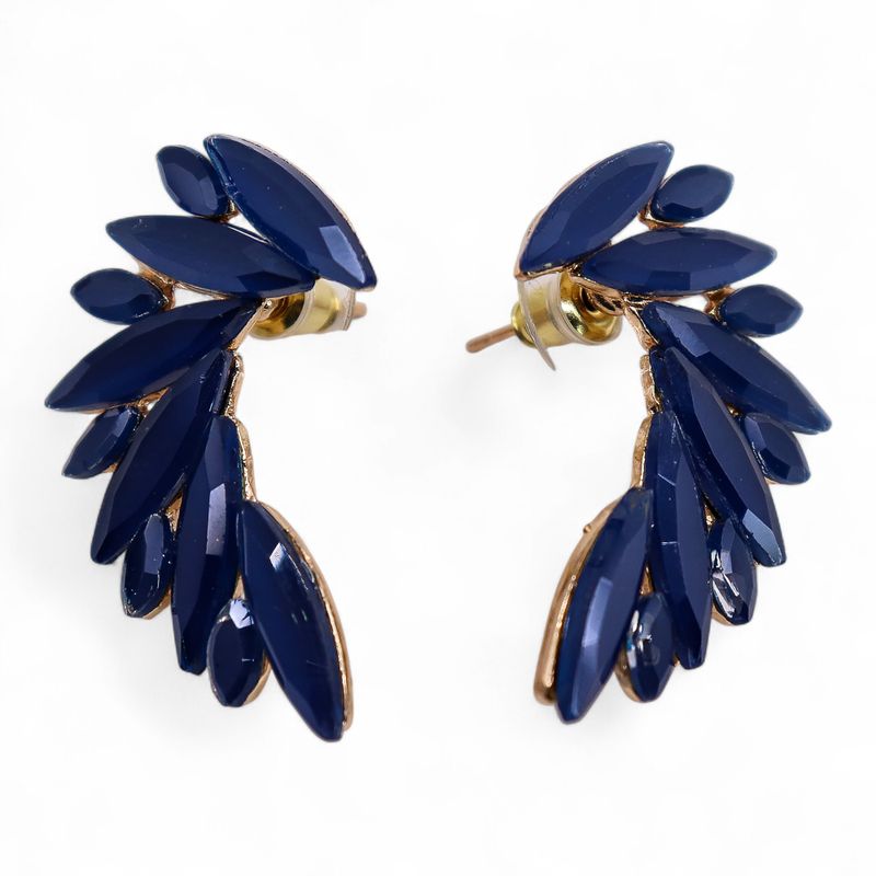 Boucles d’Oreilles Bleu Royal - Verre Vintage - Ailes d’Ange