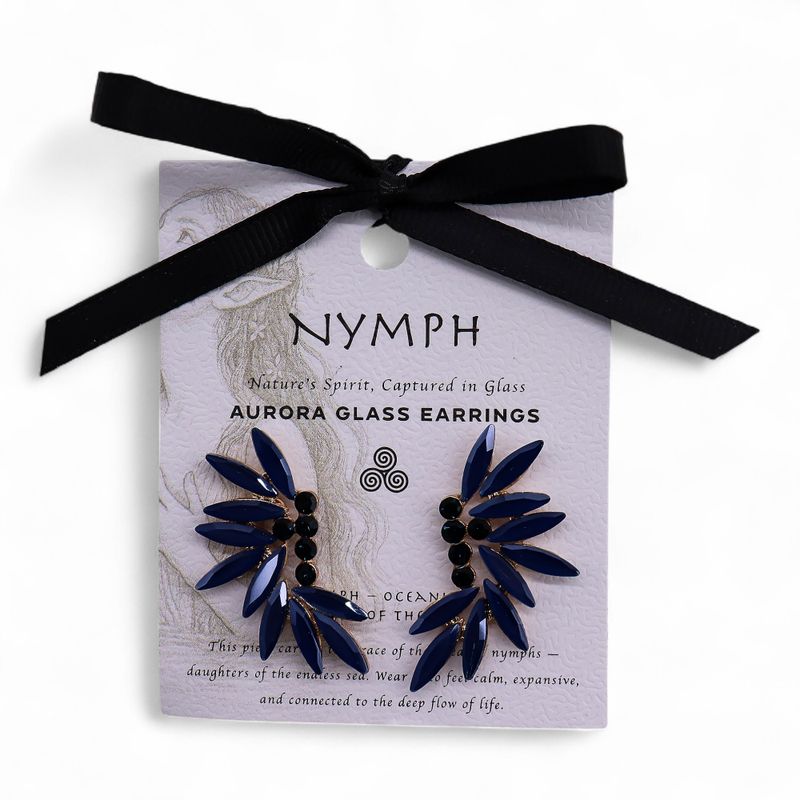 Boucles d’Oreilles Bleu Royal - Verre Vintage - Fées