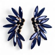 Boucles d’Oreilles Bleu Royal - Verre Vintage - Fées