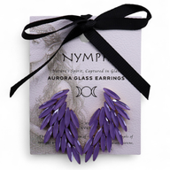 Boucles d’Oreilles Lavande - Verre Vintage - Ailes d’Ange